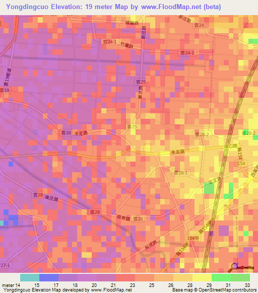 Yongdingcuo,Taiwan Elevation Map