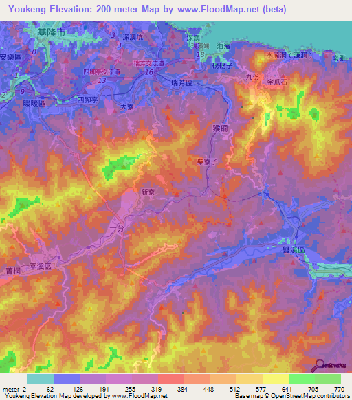 Youkeng,Taiwan Elevation Map