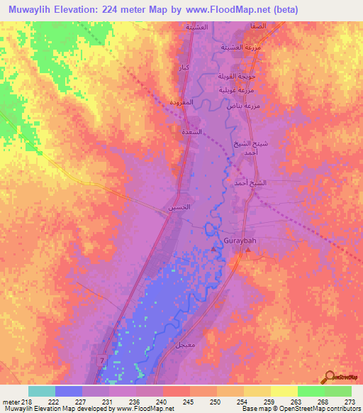 Muwaylih,Syria Elevation Map