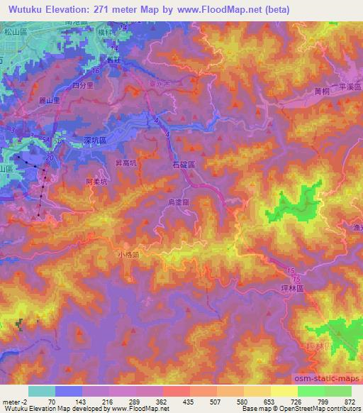 Wutuku,Taiwan Elevation Map