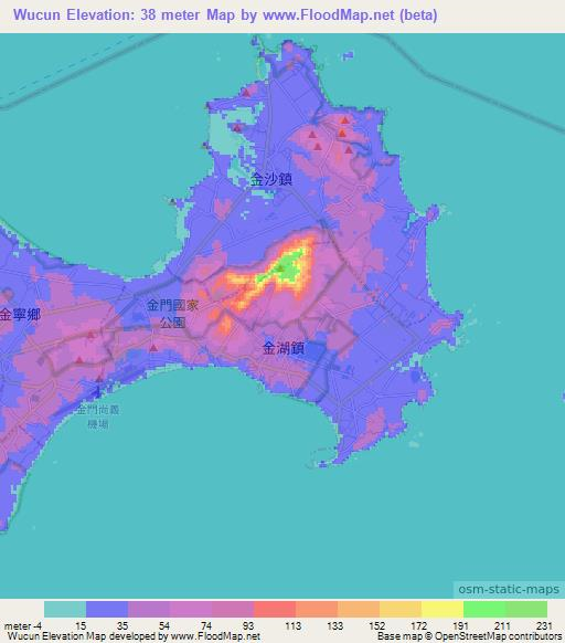 Wucun,Taiwan Elevation Map