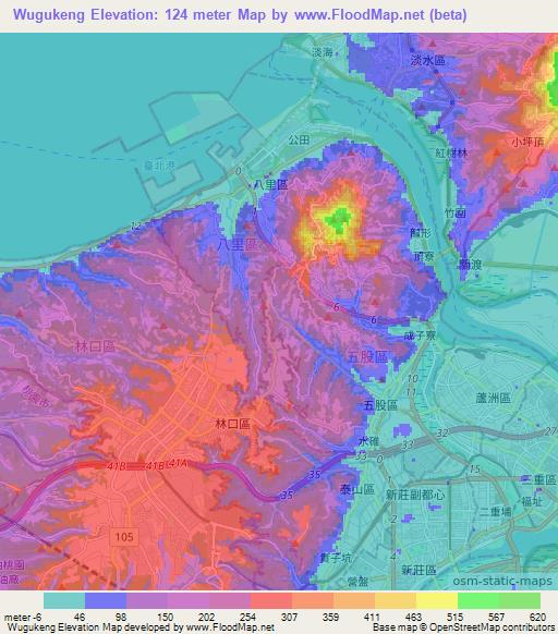 Wugukeng,Taiwan Elevation Map
