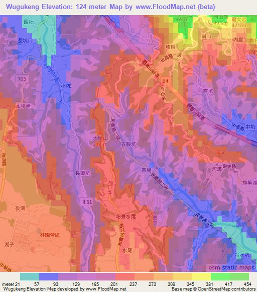 Wugukeng,Taiwan Elevation Map
