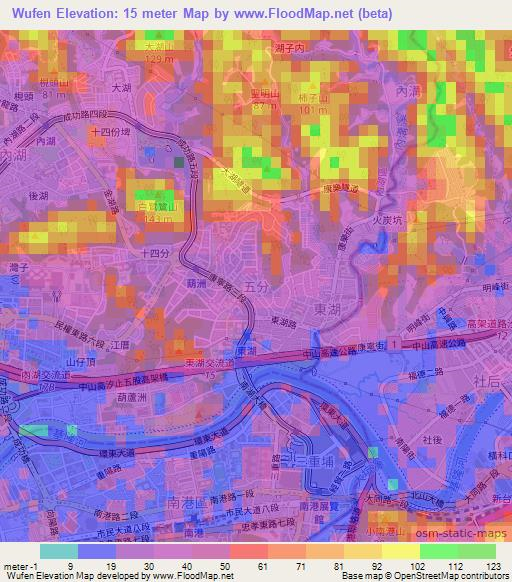 Wufen,Taiwan Elevation Map
