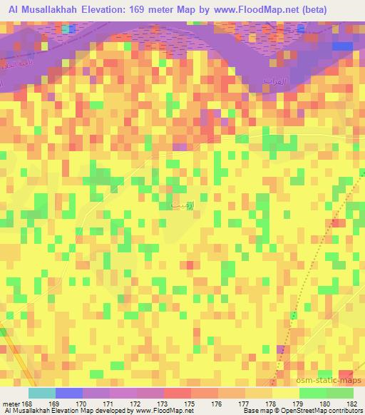 Al Musallakhah,Syria Elevation Map