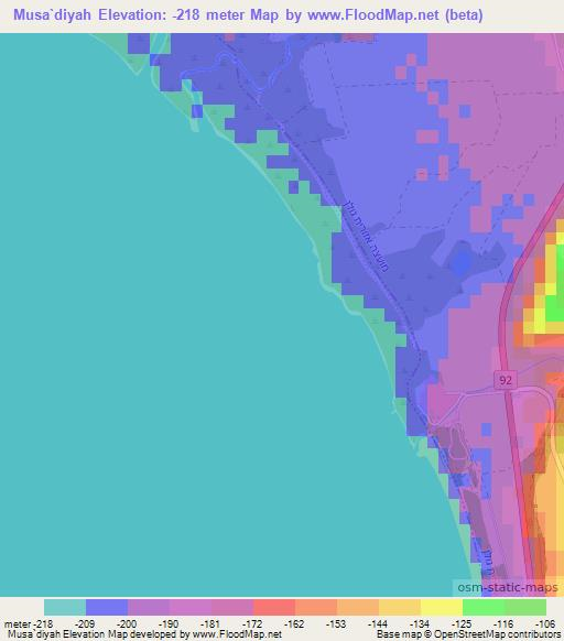 Musa`diyah,Syria Elevation Map