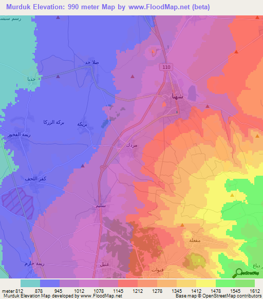 Murduk,Syria Elevation Map