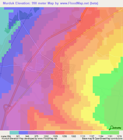 Murduk,Syria Elevation Map