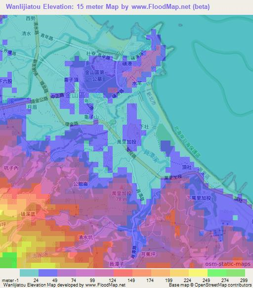 Wanlijiatou,Taiwan Elevation Map