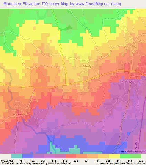 Muraba`at,Syria Elevation Map