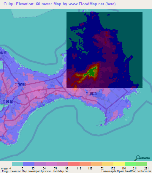 Cuigu,Taiwan Elevation Map