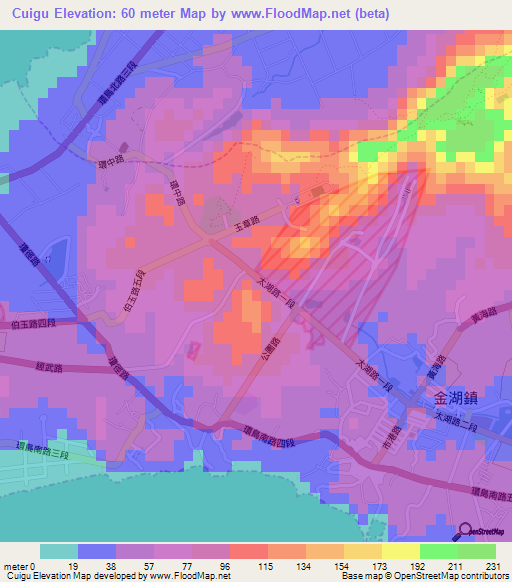 Cuigu,Taiwan Elevation Map