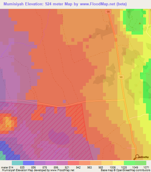 Mumisiyah,Syria Elevation Map