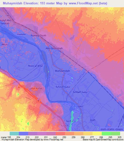 Muhaymidah,Syria Elevation Map