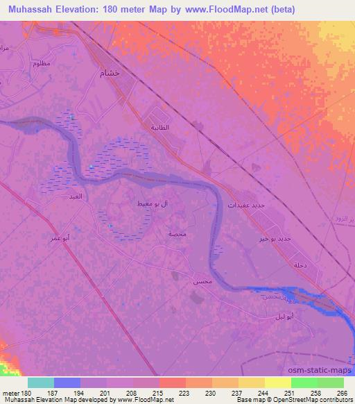 Muhassah,Syria Elevation Map