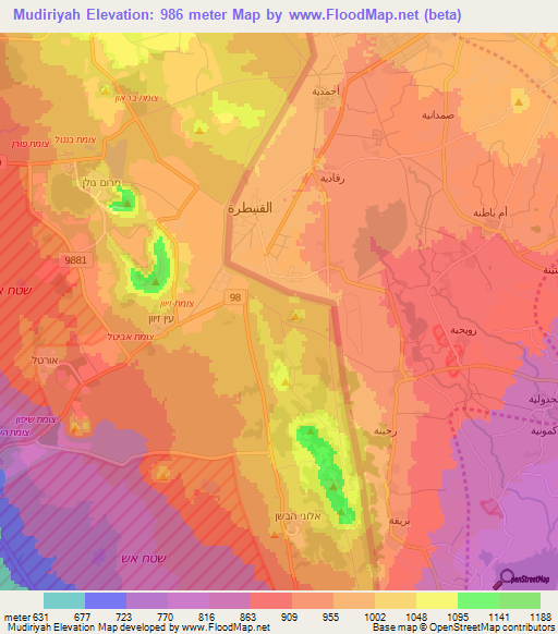 Mudiriyah,Syria Elevation Map