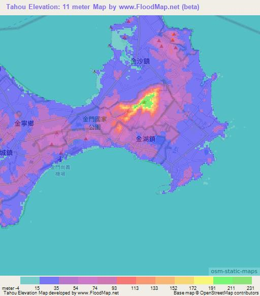 Tahou,Taiwan Elevation Map