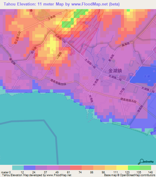 Tahou,Taiwan Elevation Map
