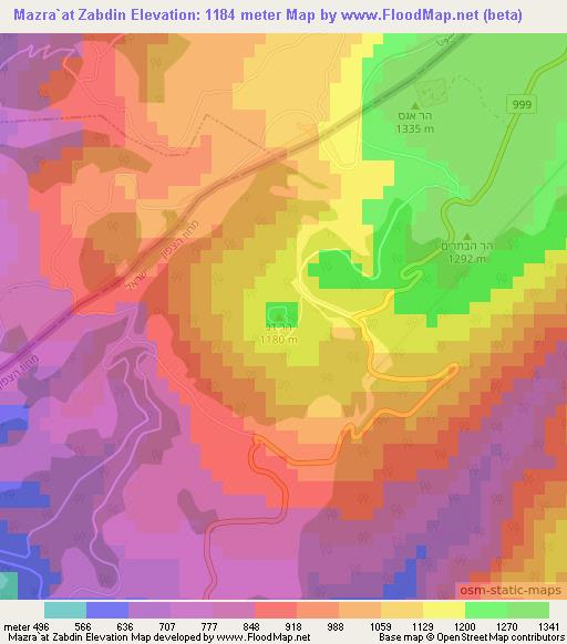 Mazra`at Zabdin,Syria Elevation Map