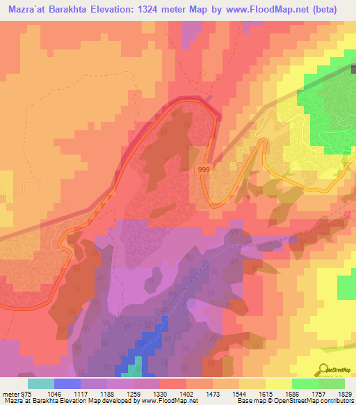 Mazra`at Barakhta,Syria Elevation Map