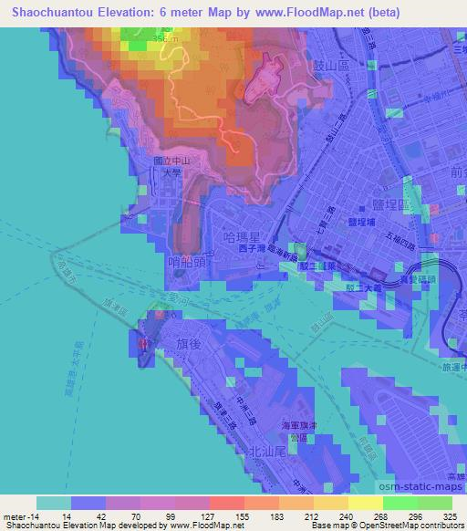 Shaochuantou,Taiwan Elevation Map
