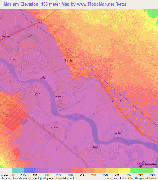 Mazlum,Syria Elevation Map