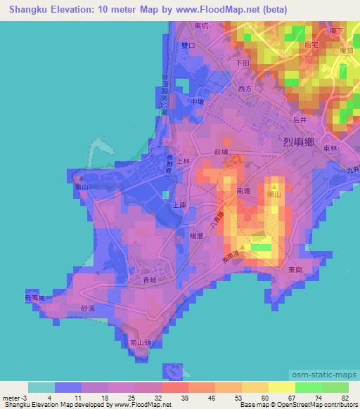 Shangku,Taiwan Elevation Map