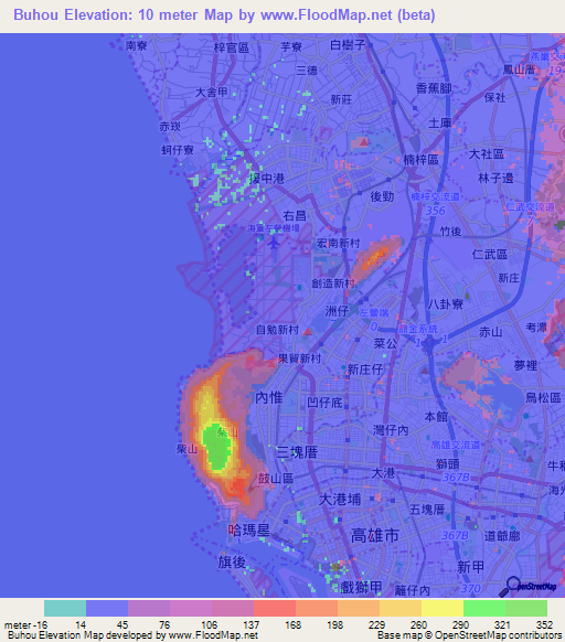 Buhou,Taiwan Elevation Map