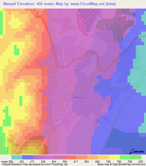 Masyaf,Syria Elevation Map
