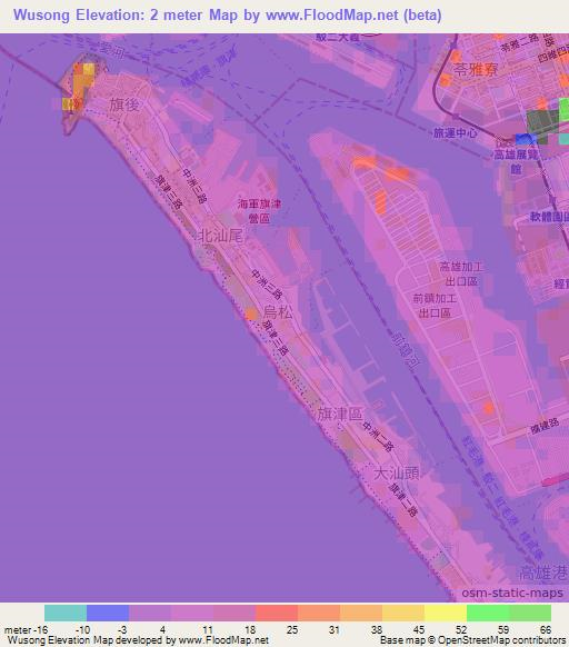 Wusong,Taiwan Elevation Map