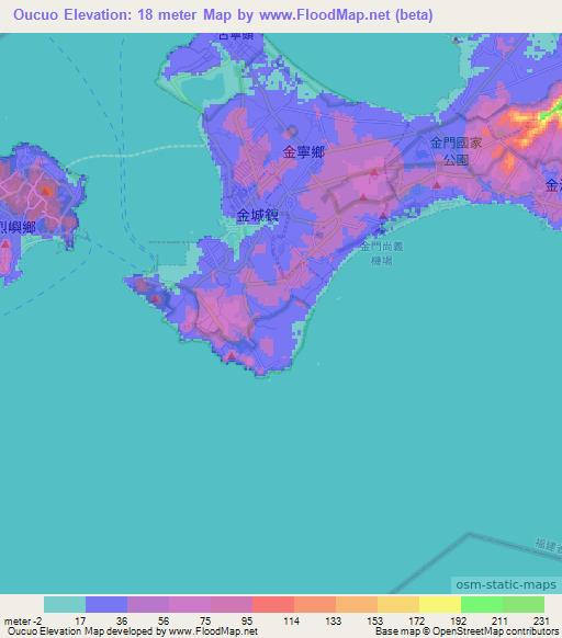 Oucuo,Taiwan Elevation Map
