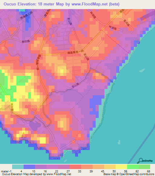 Oucuo,Taiwan Elevation Map