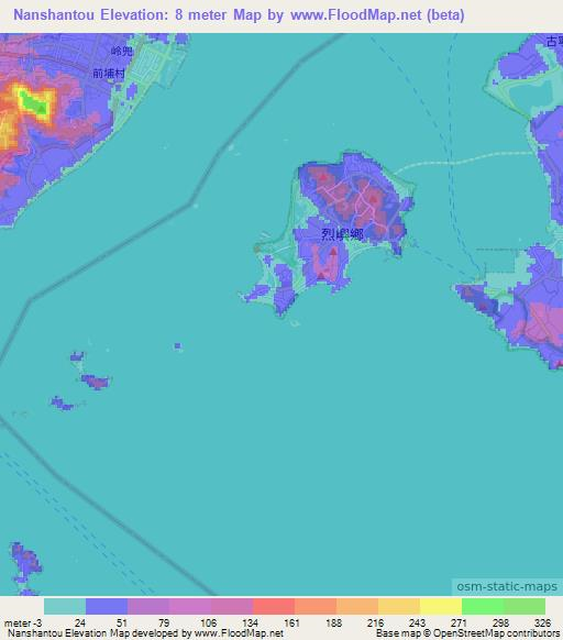Nanshantou,Taiwan Elevation Map
