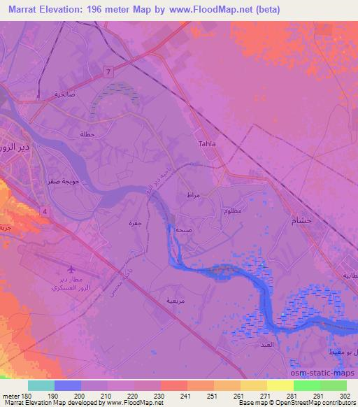 Marrat,Syria Elevation Map