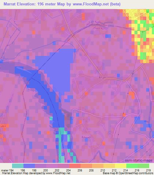 Marrat,Syria Elevation Map