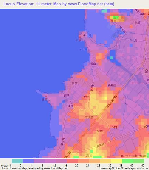 Lucuo,Taiwan Elevation Map