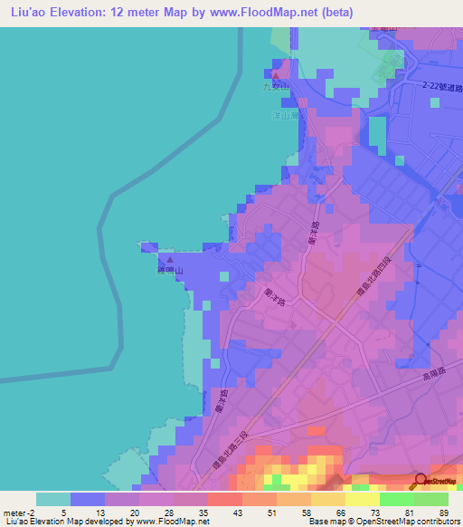 Liu'ao,Taiwan Elevation Map