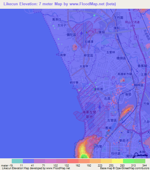 Likecun,Taiwan Elevation Map