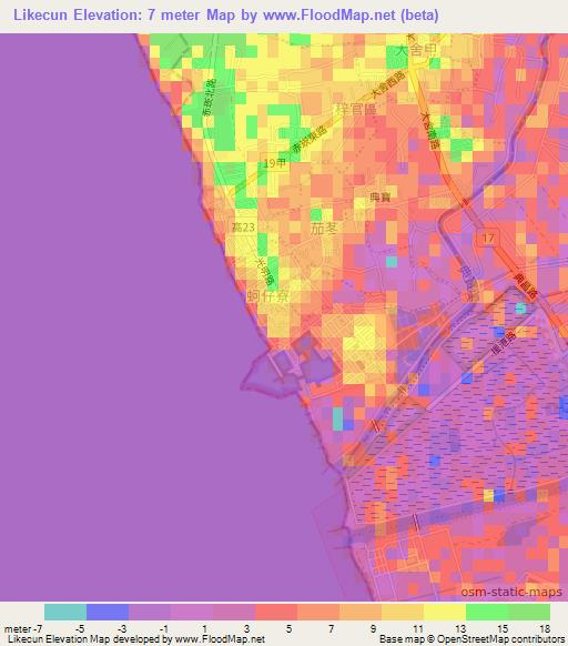 Likecun,Taiwan Elevation Map