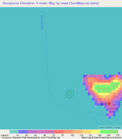 Kunqiucun,Taiwan Elevation Map