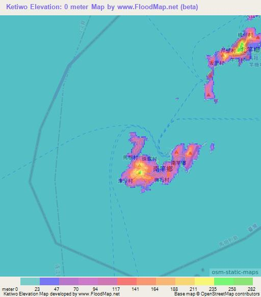 Ketiwo,Taiwan Elevation Map