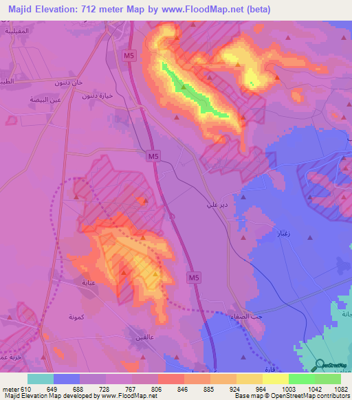 Majid,Syria Elevation Map