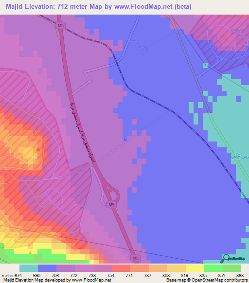 Majid,Syria Elevation Map