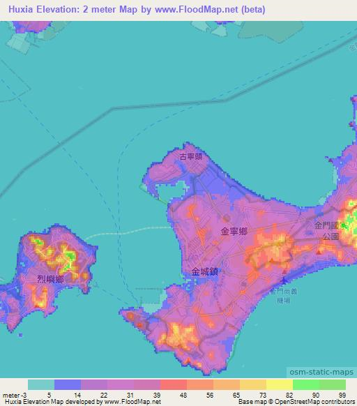 Huxia,Taiwan Elevation Map
