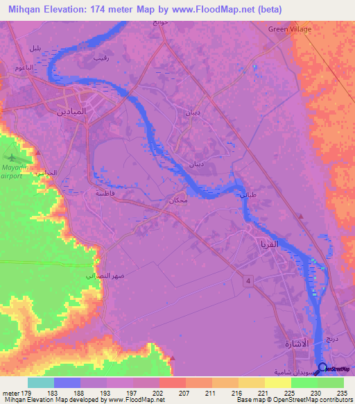 Mihqan,Syria Elevation Map