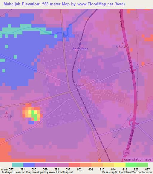 Mahajjah,Syria Elevation Map