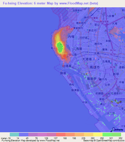 Fu-hsing,Taiwan Elevation Map