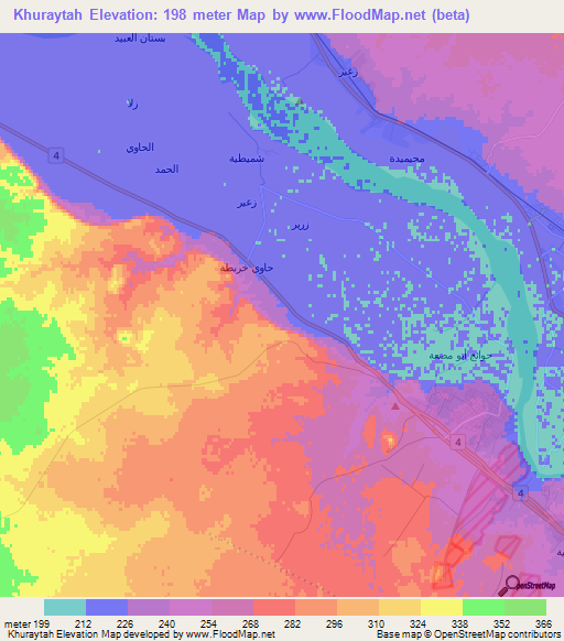 Khuraytah,Syria Elevation Map