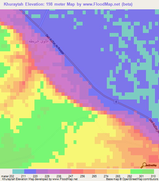 Khuraytah,Syria Elevation Map