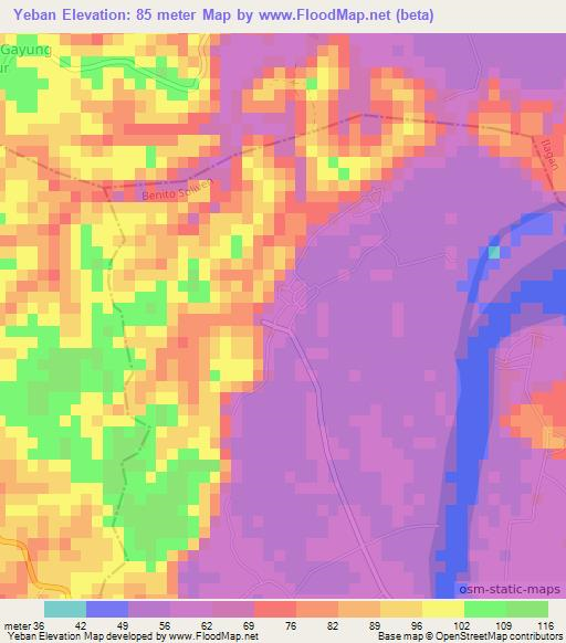 Yeban,Philippines Elevation Map